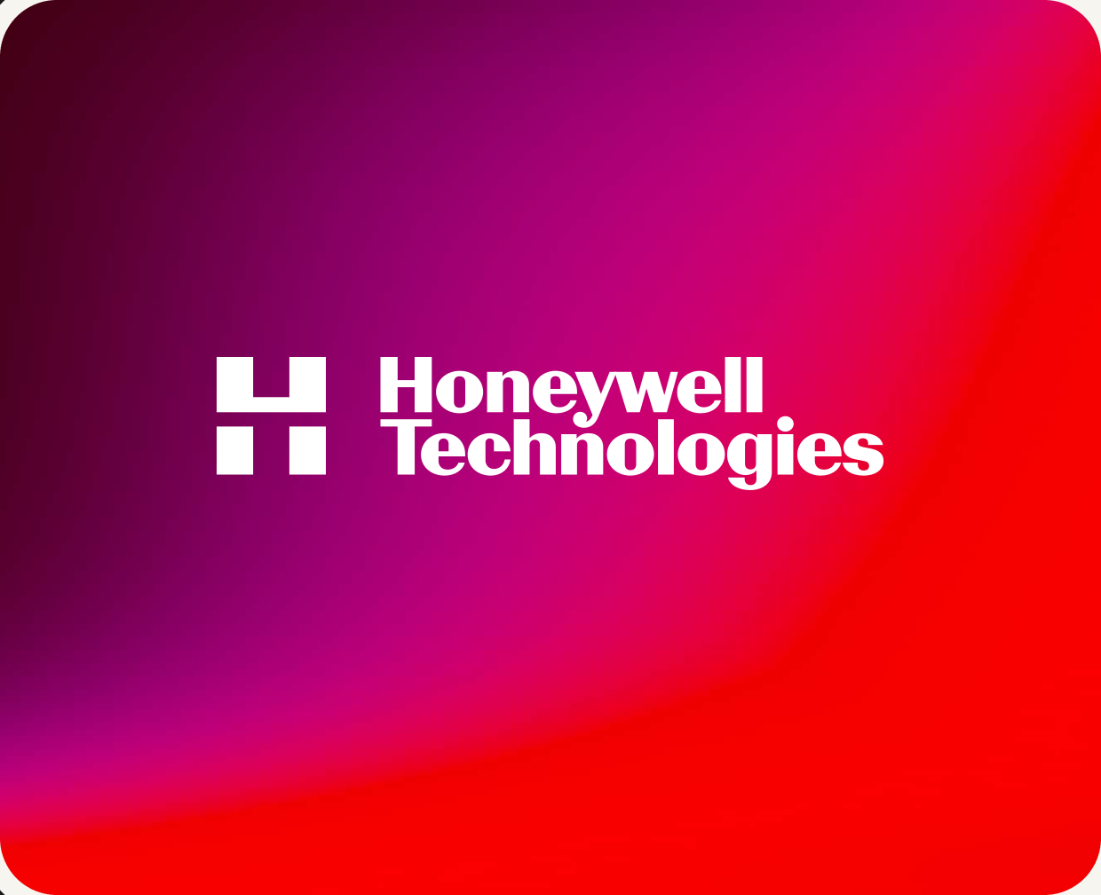 Honeywell Technologies logo on a magenta-to-red gradient background